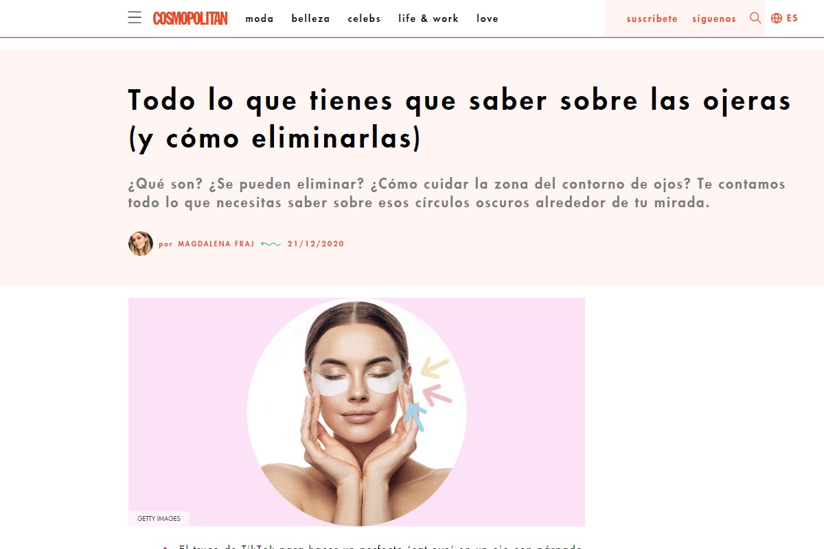 La Dra. Carmen Martín habla sobre cómo eliminar las ojeras en 'Cosmopolitan'